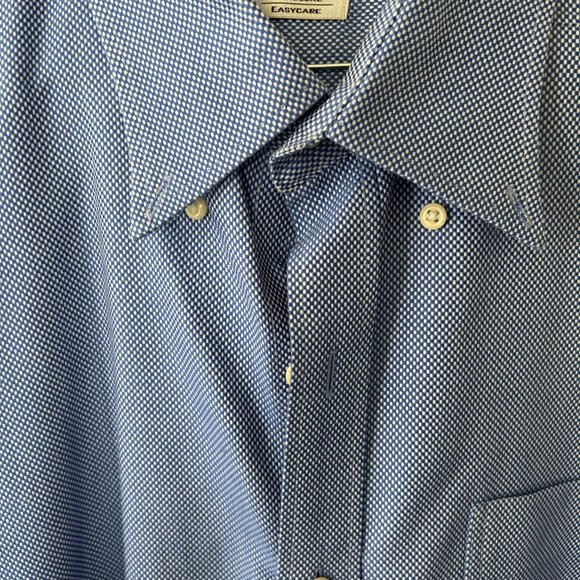 Peter Millar Nanoluxe Easy Care Long Sleeve Dress Shirt - Blue Patterned-XXL - Picture 5 of 12